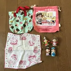 ペコちゃんグッズ　まとめ売り X-girl×ペコちゃんのコラボコレクション、ダブルネームTシャツや商品