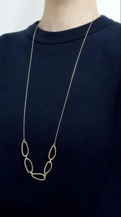 ツイストオーバルリング ロングネックレス