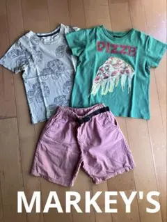 【ピンク×グリーン】夏服セット、Tシャツショートパンツまとめ売りのサムネイル