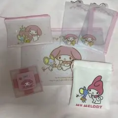 サンリオキャラクターズ　マイメロ　ファスナーケース　フラットポーチ　巾着