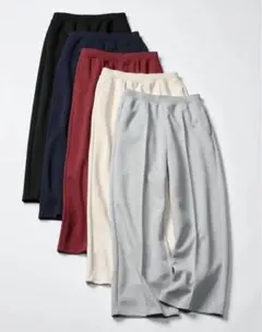 新品タグ付 今期 UNIQLO C スウェットストレートパンツ／標準丈 L 黒