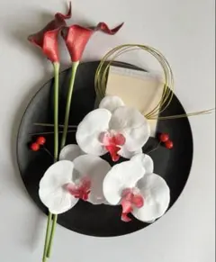 オランダカイウ　南天　胡蝶蘭髪飾り★前撮り★結婚式★卒業式★色打掛