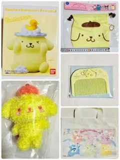 サンリオ　ポムポムプリン 食玩　マスコット　フェイス巾着　セブン　コーム