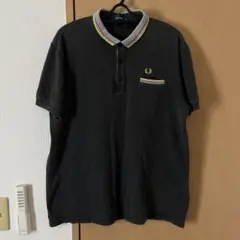 フレッドペリー　XLサイズ　ポロシャツ　ダークグレー　刺繍ロゴ　日本製