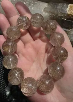 極太17-17.5mm ゴールドルチル ブレスレット 大玉 内径17.5cm - メルカリ