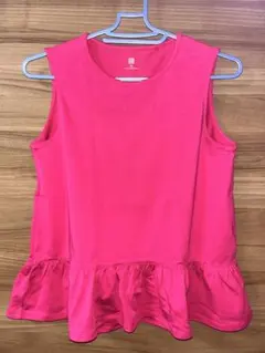 UNIQLO フリル付きノースリーブ 150 ピンク