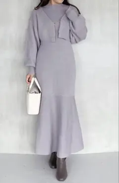 ニット ロングワンピース