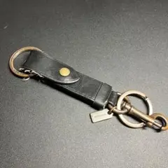 COACH ブラック レザー キーホルダー