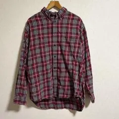 90s OLD GAP チェックシャツ L ネルシャツ 赤古着 白タグ