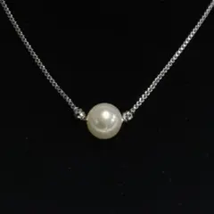 あこや真珠　アコヤパール　一粒ネックレス　9.0mm　スルーネックレス　本真珠