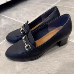ESPERANZA ローファーパンプス ヒールパンプス 黒 22.5cm