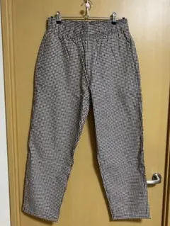 【GU】シェフパンツ チェック L