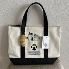 ⭐️新品・未使用⭐️しまむら✖️もちまる日記　もちはなトートバッグ　ブラックのサムネイル