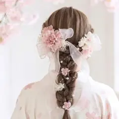 舞い散る桜の髪飾り／卒業式 成人式 雛祭り ヘッドドレス 結婚式 ウェディング⑤