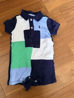 Ralph Lauren パッチワークロンパース カバーオール6M
