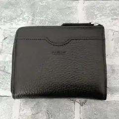 じ　財布　ブラック　ミニ　カード収納 大容量 キーチェーン付き　二つ折り