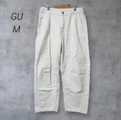 ジーユー GU デニムカーブタックパンツ【M】オフホワイト 男女兼用 バルーンのサムネイル