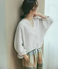 drawer DRAWER ドゥロワー リネン フレンチスリーブ カットソー - メルカリ