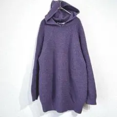 KBF ケービーエフ ニット パーカー チュニック フード付 長袖トップス