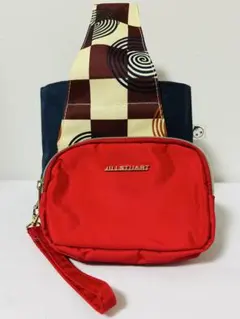 【お得2点】ジルスチュアート 千總 レッド ポーチ ミニトートバック ネイビー