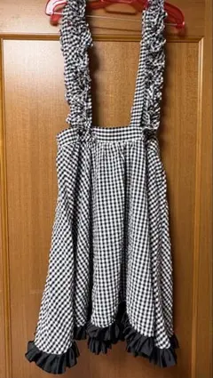 ギンガムチェック フリルスカート ジャンパースカート