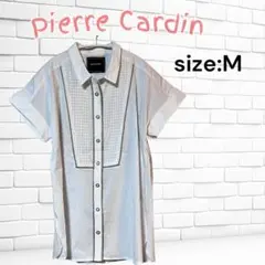 【美品】pierre cardin ピエールカルダン半袖シャツ ブラウスMサイズ