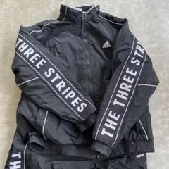 adidas ブラック ナイロンジャケット・パンツセット