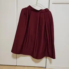 ミディ丈スカート ボルドーカラー 秋冬
