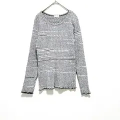 mon-trajeニット・セーター　ストライプ　トップス　綿100%