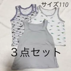 最終値下げ❁3枚セット キッズ タンクトップ 肌着 サイズ110 恐竜　無地