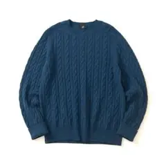 【美品】ダンヒル　ニット セーター　カシミヤ100%　ケーブル編み　現行　Lのサムネイル