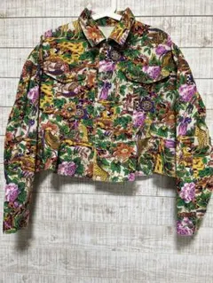 KENZO JEANS オールドケンゾー 葛飾北斎タグ 花柄ジップアップブルゾン