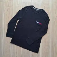 TOMMY HILFIGER メンズ 長袖 Tシャツ 黒 M