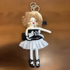 ドール型キーホルダー ストライプ　チャーム