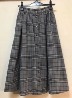 ローリーズファーム　グレー系チェック ロングスカート【F】