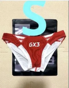 GX3ジーバイスリーgx3【Ｓ】競パン風ビキニレッド×ホワイトEGDEのサムネイル