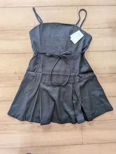 韓国風　チュニック　ミニワンピ　キャミソール　ブラック