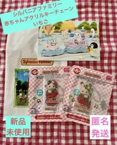 シルバニアファミリー アクリルキーホルダー　ショコラウサギ　チャコールネコ