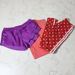 adidas　トレーニングウェアセット　ショートパンツ　レギンス　ドット　りんごのサムネイル