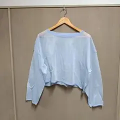 ミスティック mystic 【F】ライトブルー シースルー 長袖トップス