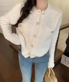 ツイードニットカーディガン