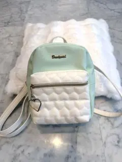 キッズ ジュニア ミントグリーン&ホワイトリュック