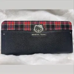 サマンサタバサ ハローキティ コラボ 長財布 チェック柄 ブラック