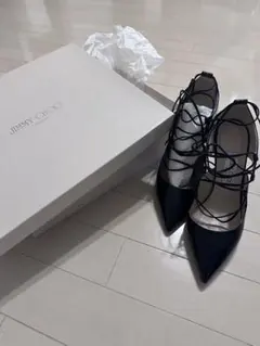 JIMMY CHOO ブラック ハイヒール レースアップ