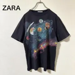 ZARA TRAFALUC Tシャツ チャコール 宇宙 惑星 プラネット 個性派のサムネイル