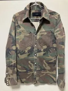 最終値下 akm カモフラ 迷彩 ストレッチ ウエスタンシャツ M