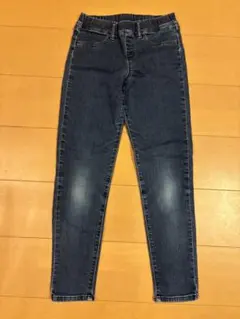 【美品】UNIQLO KIDS ウルトラストレッチデニムレギンス ガールズ140