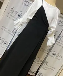 Bonjour Sagan アシンメトリーラップサロペット