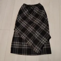 ‼️最終お値下茶系チェック巻スカートデザイン フレアスカート