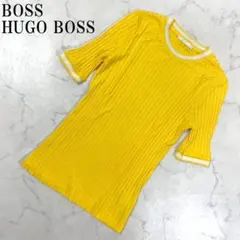 LA7002 ヒューゴボス 半袖リブ カットソー イエロー レーヨン S